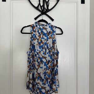 CAbi multi colored sleeveless blouse, XL